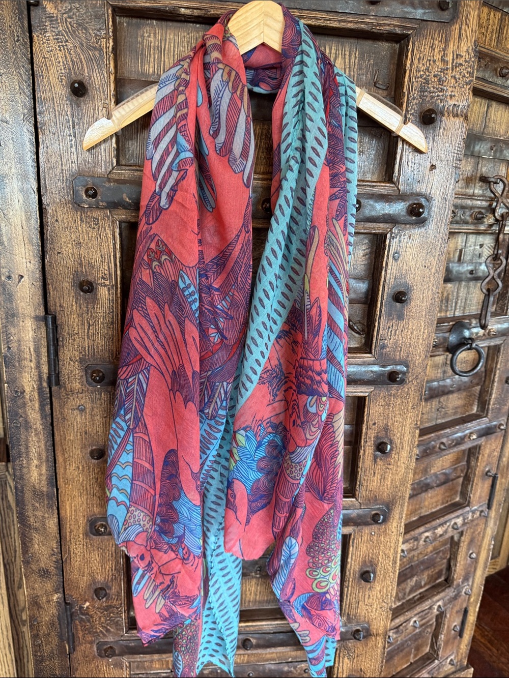 Vibrant Floral-Print Scarf